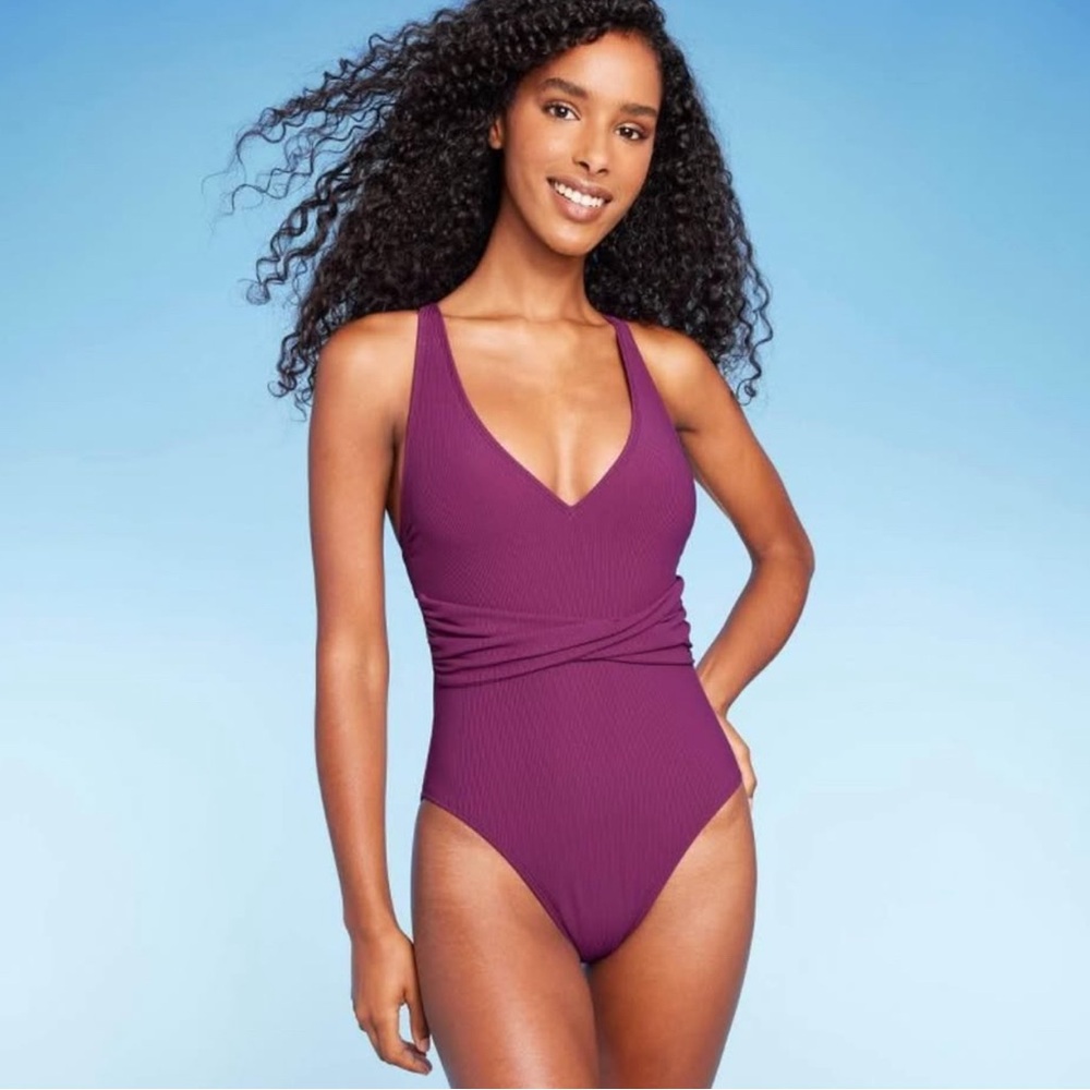 Shade & Shore Deep Purple One-Piece Swimsuit